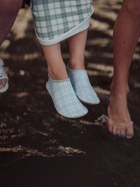 Plaid Water Shoes - Light Blue